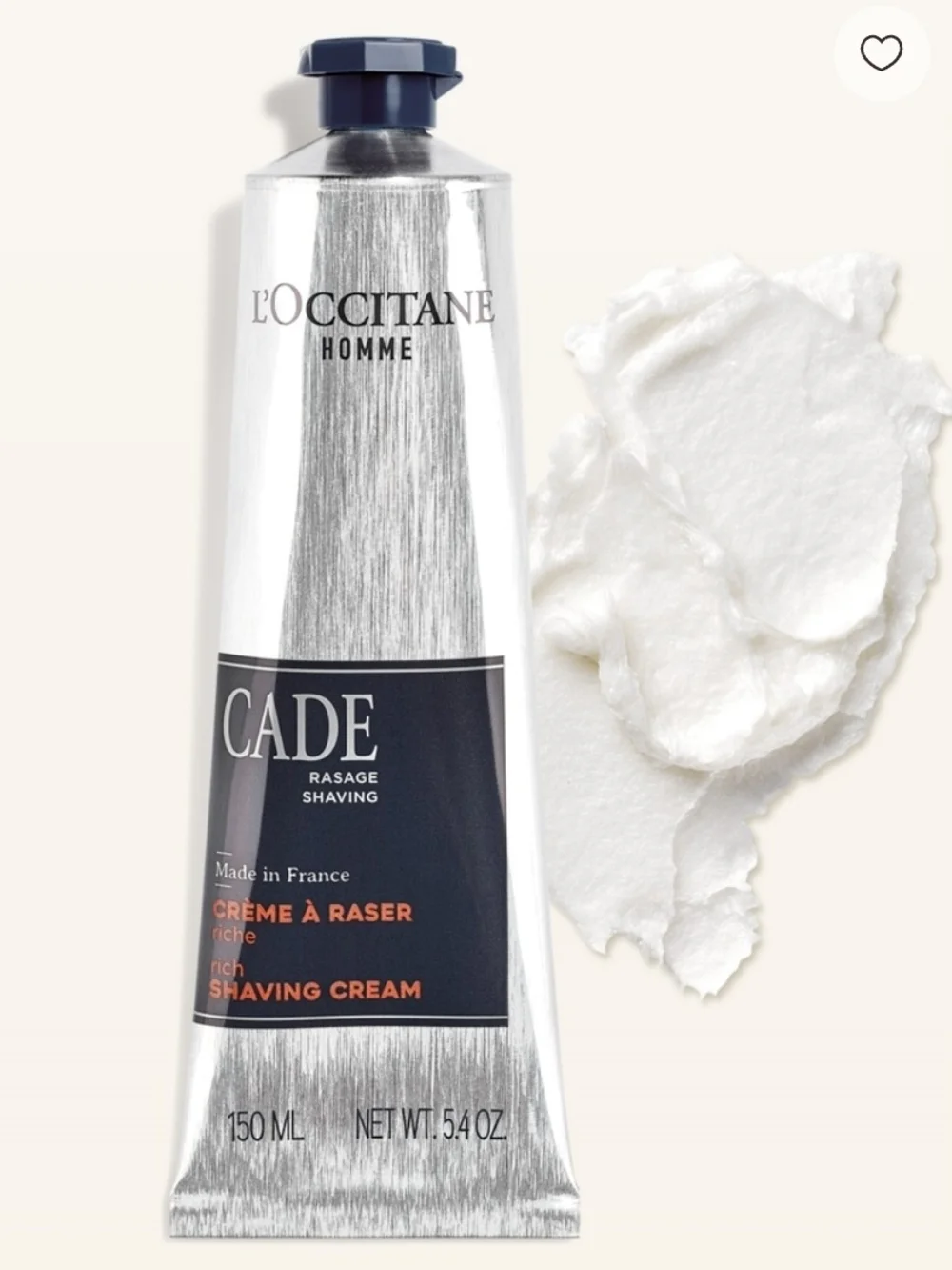 L'OCCITANE Cade Rich Shaving Cream 5.4oz New
